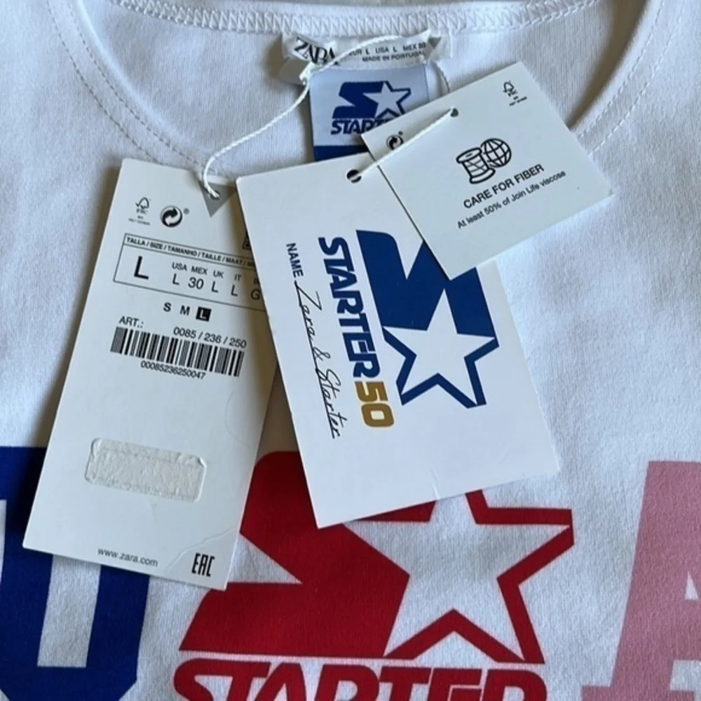 Zara & Starter Limited Edition Crop Top Women’s Size Large USA Logo